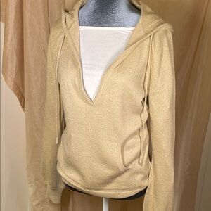 a.n.a Cream V-Neck Long Sleeve Hoodie